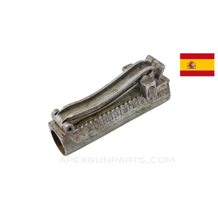 Spanish M1916 Mauser Short Rifle Rear Sight Base, Complete, Early Type, *Good*