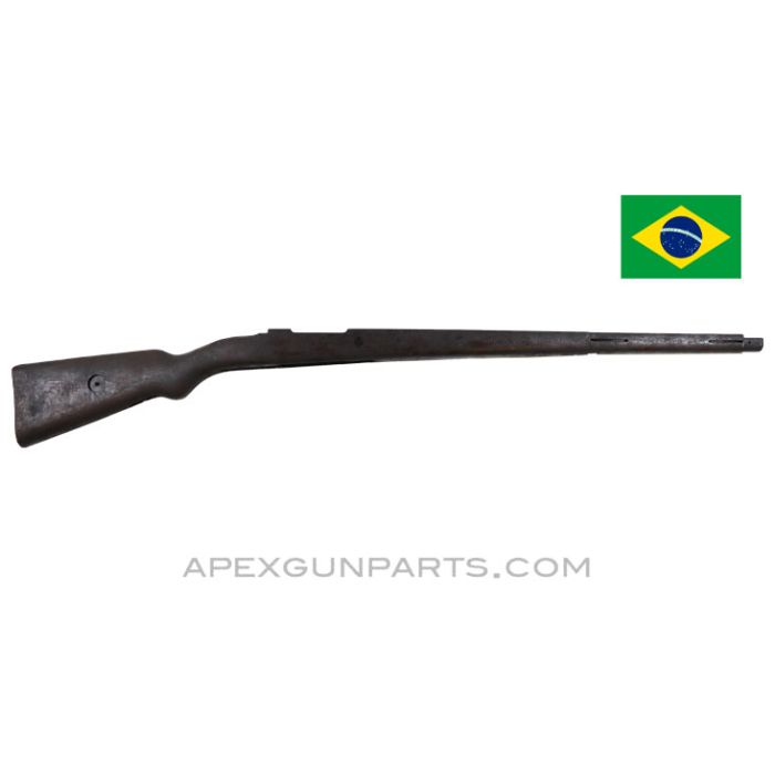 Brazilian 1908 Mauser Stock, 43.5", Stripped, Star Cartouche, Wood, *Good* 