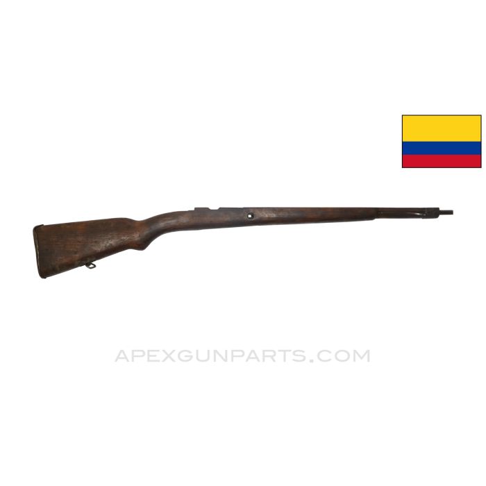 Colombian FN 1950 Mauser Short Rifle Stock, 37.5", Wood, *Fair*