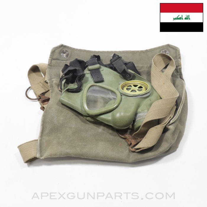 Gulf War Bring Back Captured Iraqi Type M-59 Gas Mask, w/ Canvas Carry Bag *Good* 