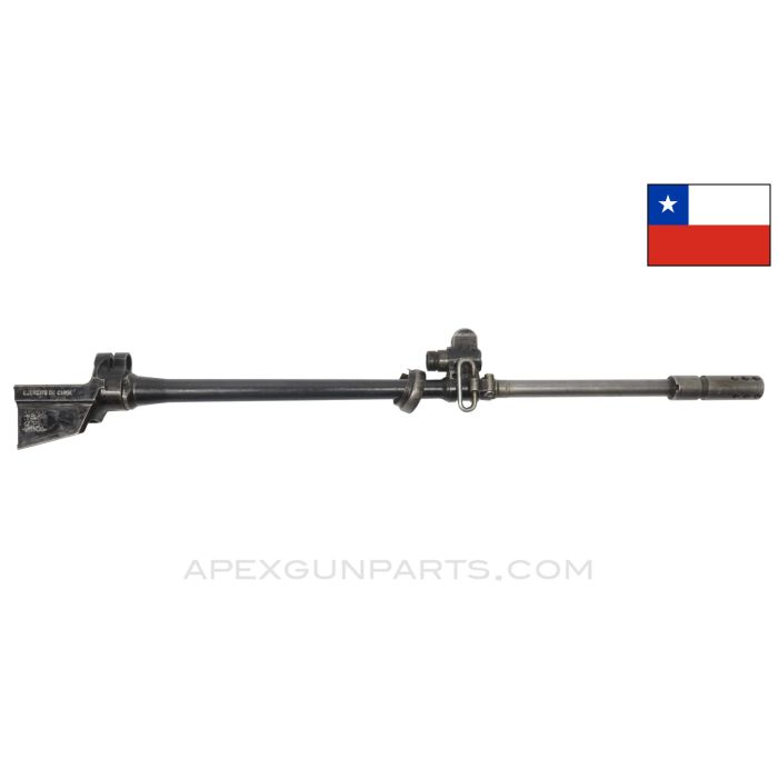 Imbel FAL Barrel Assembly, Chilean Contract, 22.25", w/ Flash Hider, Gas Block and Front Receiver Stub, 7.62x51 NATO *Good* 