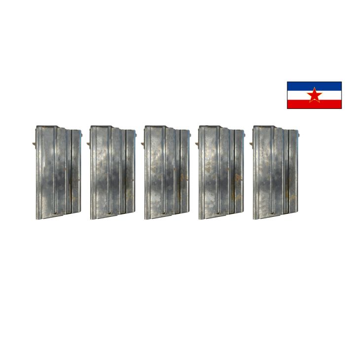 Yugoslavian M77 20rd Magazine 5 Pack, Blued Steel, .308 / 7.62X51 NATO