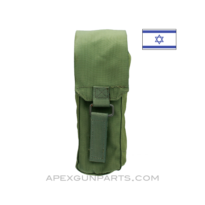 Israeli Pouch for (2) Rifle Magazines, OD Green Nylon, *Very Good*