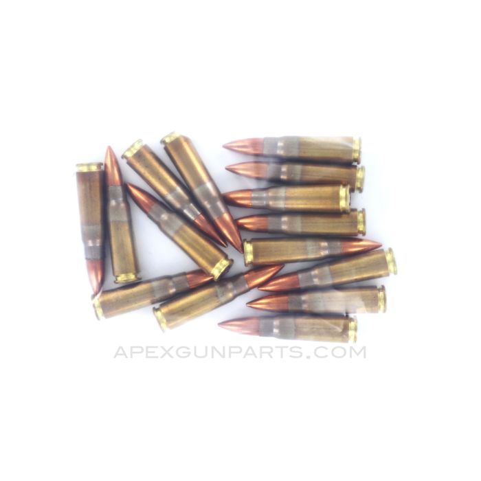 7.62x39mm (Rifle) - 15RD Bag - Yugoslavian, Igman Konitz, Brass Case, FMJ  *Good* 