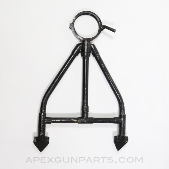 British Lewis Gun Field Mount Bipod, Early Style, New Made, Black Painted Steel *Unused / Shopworn / Good* 