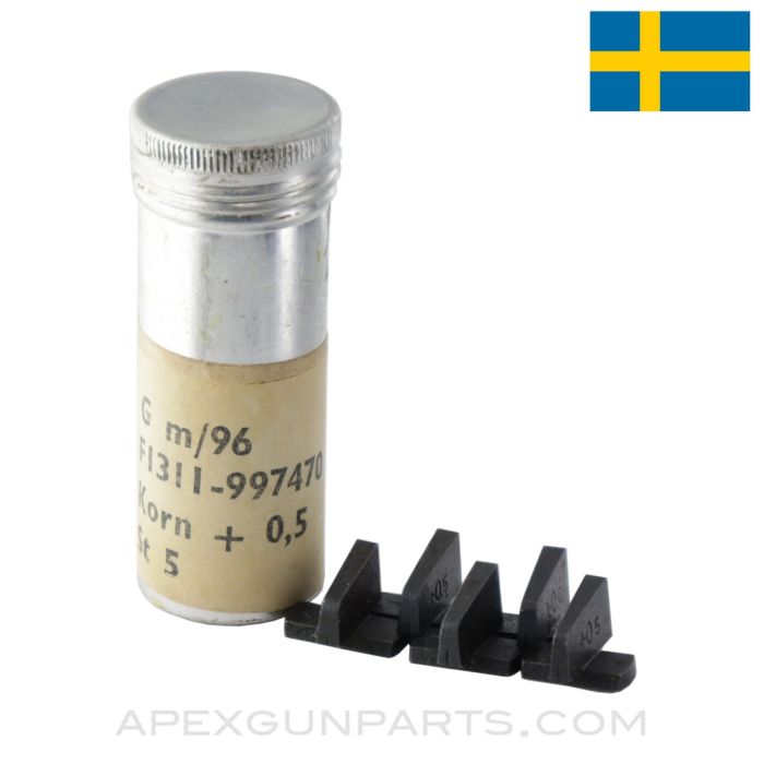 Swedish M96 Mauser Front Sight Blade, Size +0.5, 5 in a Tin *NOS*