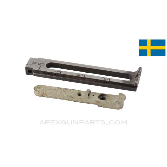 Swedish M96 Mauser Rear Sight Leaf, w/ Västerös Micrometer Insert, *Very Good*