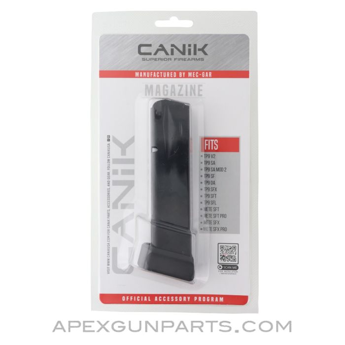Canik TP9SA / TP9V2 / METE Series Pistol Magazine, 20rd, 18 + 2 Round Extension, OEM Packaging, Mec-Gar, 9mm, *NEW*