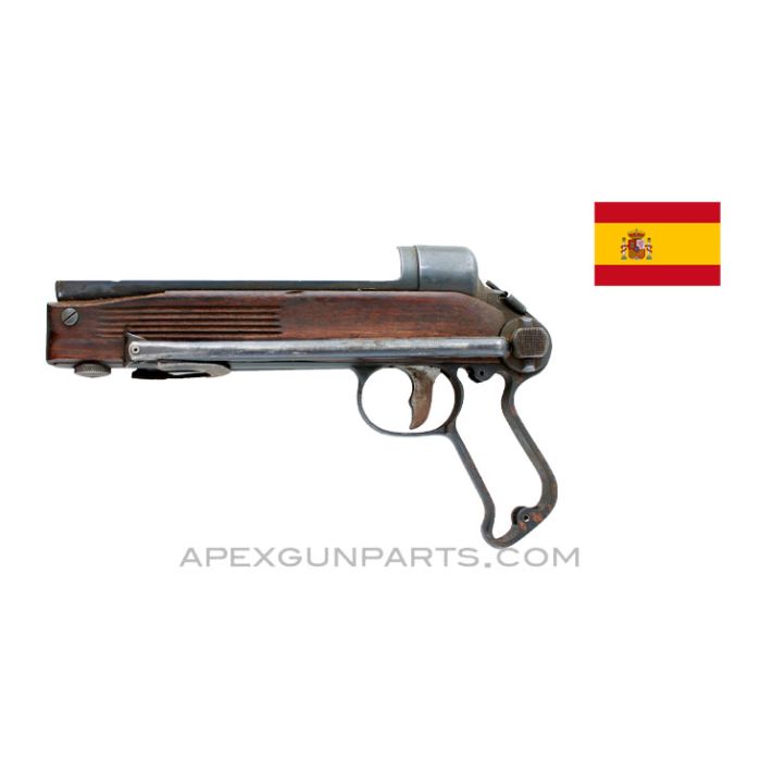 STAR Z-45 SMG Lower Receiver and Grip Frame, With Folding Stock, Broken Buttplate, 9x23 Largo, *Fair*