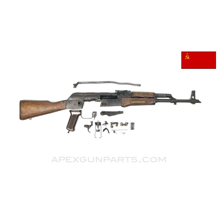 Russian Izhmash AKM Parts Kit, 1973 Dated, w/ Populated Barrel Assembly, 16.25", 4 Matching Parts, 7.62x39 *Good* 