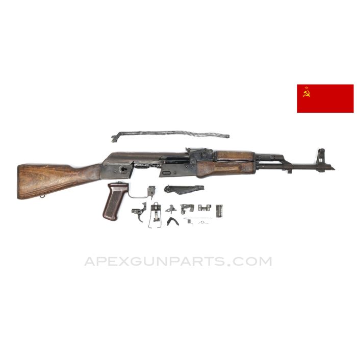 Russian Izhmash AKM Parts Kit, 1973 Dated, w/ Populated Barrel Assembly, 16.25", 3 Matching Parts, 7.62x39 *Good* 