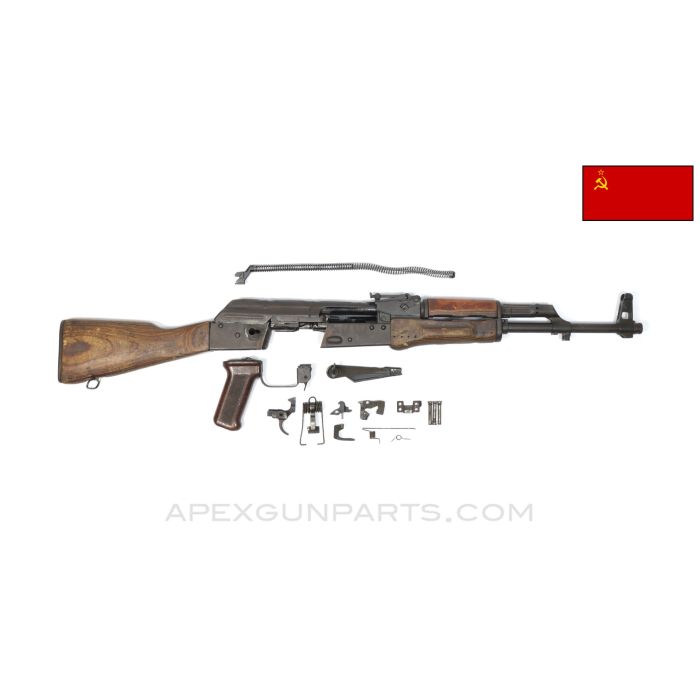 Russian Izhmash AKM Parts Kit, 1970 Dated, w/ Populated Barrel Assembly, 16.25", 4 Matching Parts, 7.62x39 *Good*