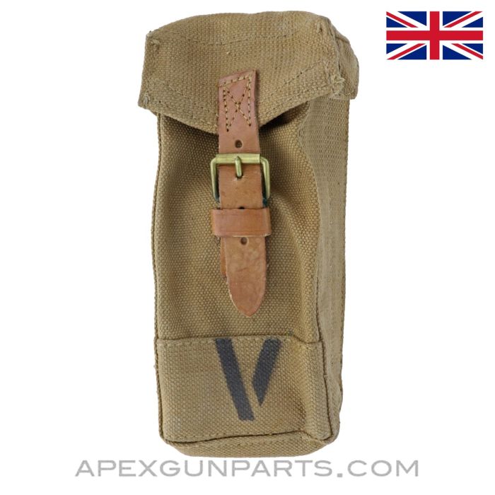 British Vickers MG P37 Gunners Accessory Pouch, Khaki Canvas, "V" Marked *Excellent*