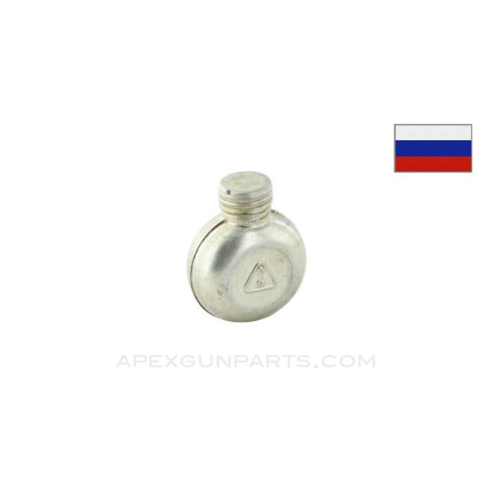AK-47 / AKM / SKS Cleaning Kit Oil Bottle, Bright Steel, Russian, *Good*
