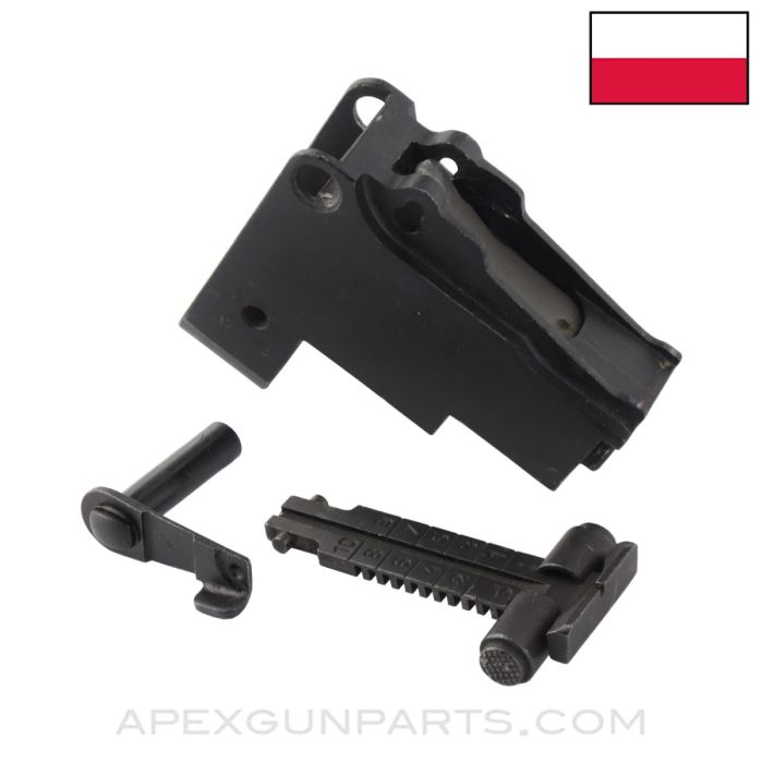 Polish AKML Rear Sight Assembly, Disassembled, *Good*