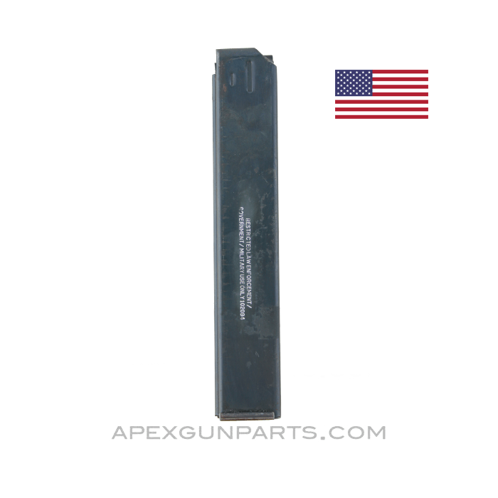 Colt AR-15 / SMG Factory Magazine, 32rd, Blued Steel, 9X19 NATO *Fair* 