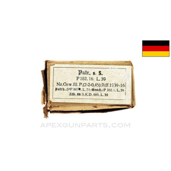 8mm Mauser (Rifle) - 15RD Box of German Military Surplus, s.S. Heavy Ball, 7.92X57 Mauser in *Good* Condition