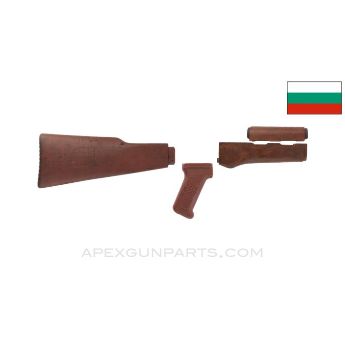 Bulgarian AK-47 Bakelite Furniture Set w/ Plastic Buttstock, Croatian Trench Art, Stripped *Good*