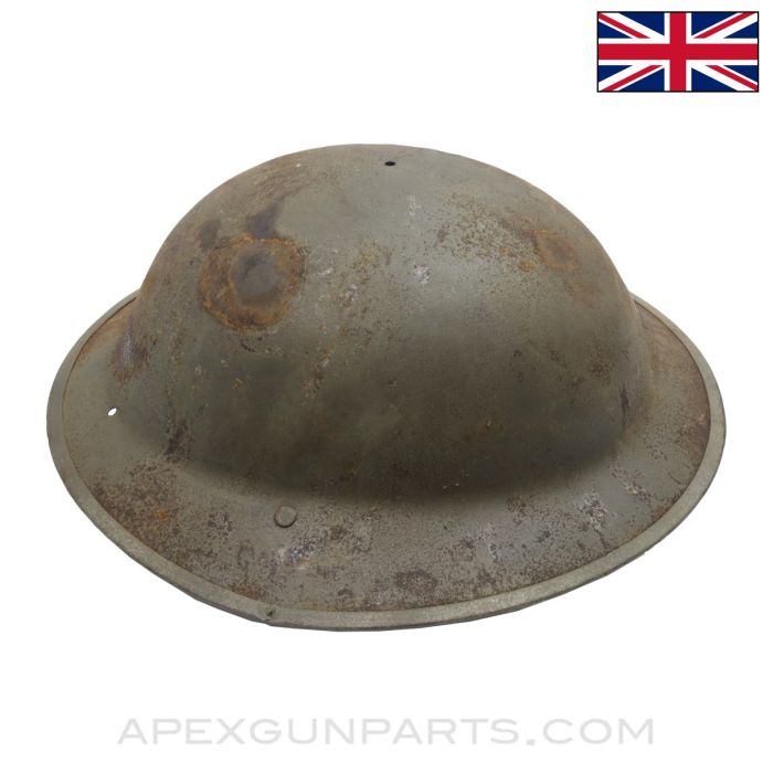 British "Brodie" Steel Helmet, Stripped, No Paint *Fair* 