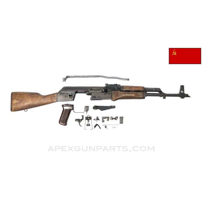 Russian Tula AKM Parts Kit, 1972 Dated, w/ Populated Barrel Assembly, 16.25", 4 Matching Parts, 7.62x39 *Good* 