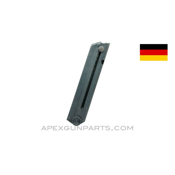 Luger P-08 Magazine, 8rd, Blued, Plastic Base and Follower, Commercial, 9mm *Good* 
