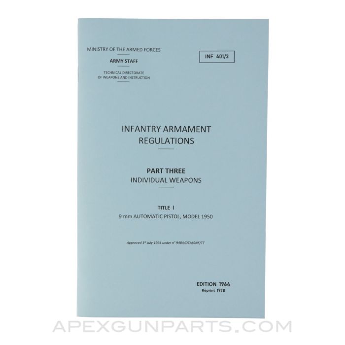 Model 1950 9mm Automatic Pistol Training Manual, 1964 Edition, Paperback, Translation from Original *NEW*