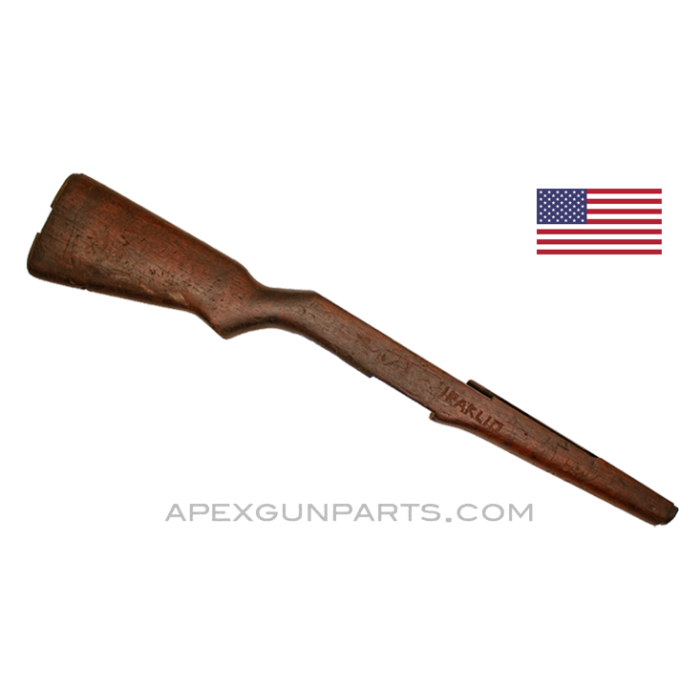 M1 Garand Stock, 29.5", Stripped, Soldier Art/Trench Art, Dark Wood, *Fair* 