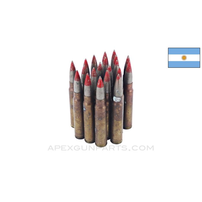 7.65x53MM Mauser (Rifle) - 20RD Surplus Argentine AP - FMJ - Mixed Head Stamps *Good*