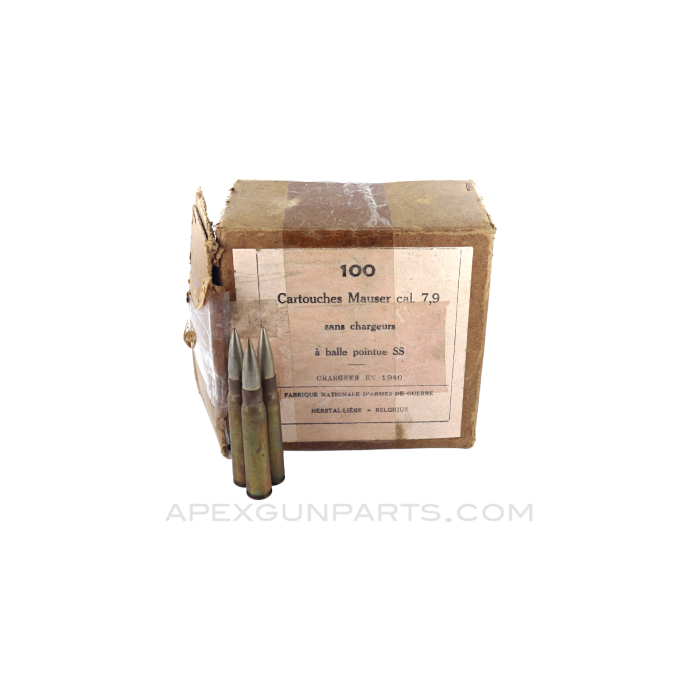 8mm (7.9x57mm) Mauser (Rifle) - Loose Fabrique Nationale 93 RD Box in *Good* Condition