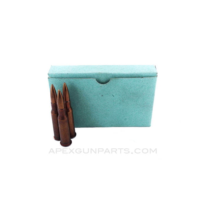 7.62x54R (Rifle) - 20RD Box of Czech Military Surplus, 148 Grain, Light Ball, FMJ, Copper Washed Steel Case