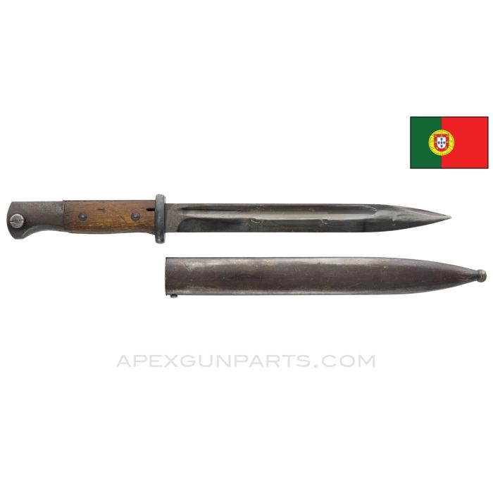 K98k Mauser Rifle Bayonet w/ Scabbard, German Made *Good*