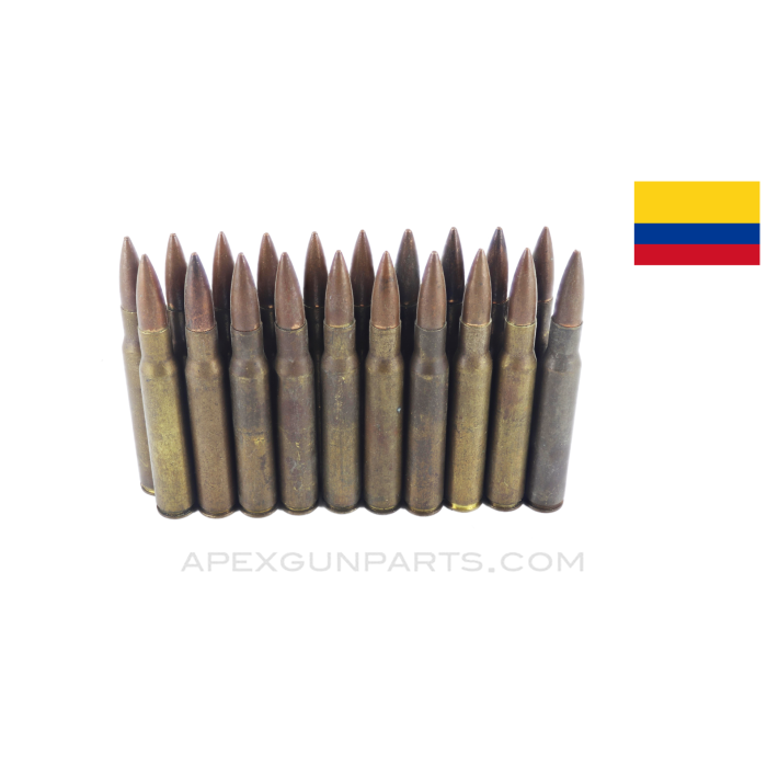 .30-06 (Rifle) - 20RD Bag Industrias Militar, Colombia Military Surplus, 150 Grain, FMJ, Lead Core, Brass Case