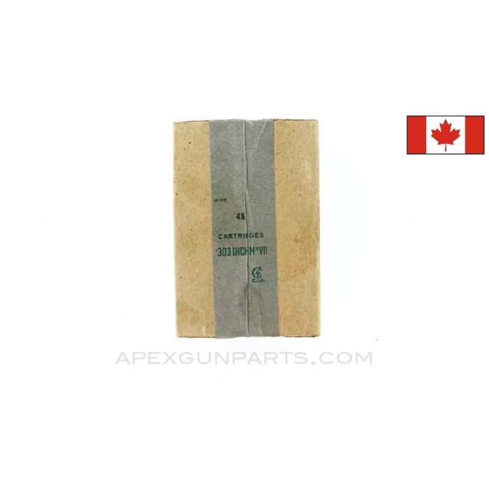 .303 (Rifle) - 48RD Box of Canadian Military Surplus, Full Metal Jacket, 174gr, MK VII Ball *Very Good* Condition 