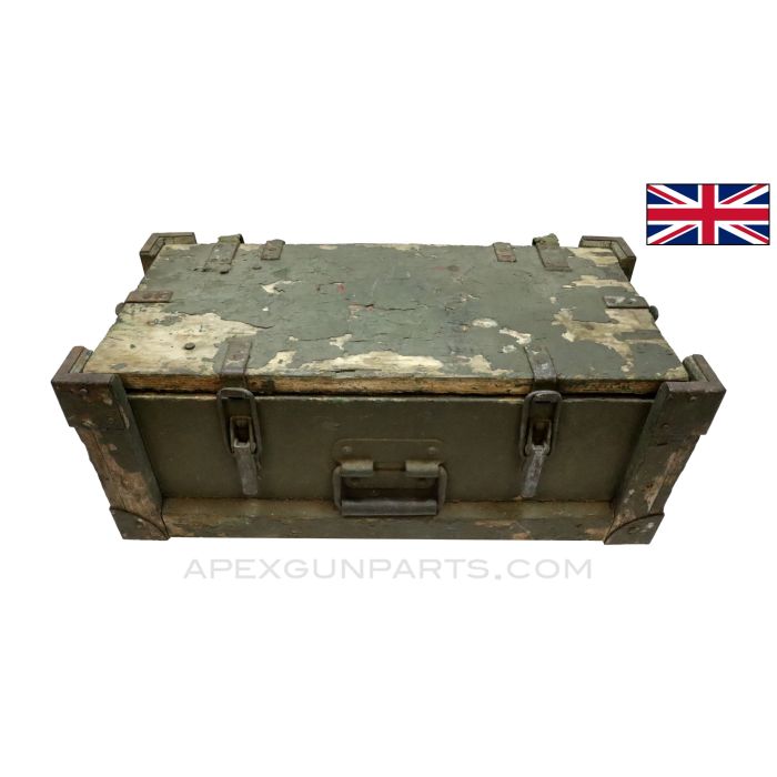 British Equipment Chest, w/ Inserts, Painted Wood *Good* 