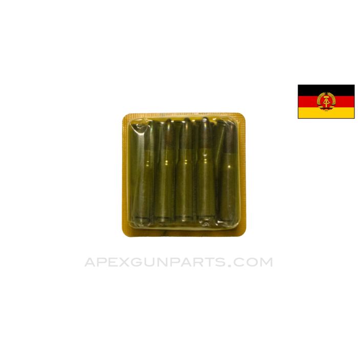 7.62x39mm (Rifle) - 10RD Blister Pack - East German, Training Rounds, 62gr, Nylon Core, Steel Jacket *Excellent* 