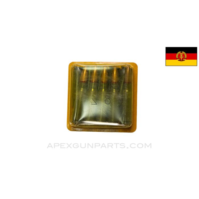 7.62x39mm (Rifle) - 10RD Blister Pack - East German, Copper FMJ, Steel Case, Steel Core, *Excellent* 