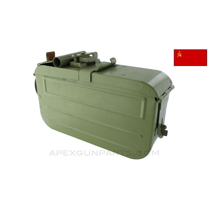 PKM Assault Ammo Can, 100rd, Soviet Era Matte Green, 7.62X54R *NOS* 