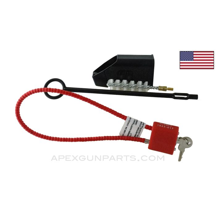Glock 9MM Pistol Accessory Set, w/ Cable Lock, Magazine Loader, Rod and Brush, 9mm *NEW*  