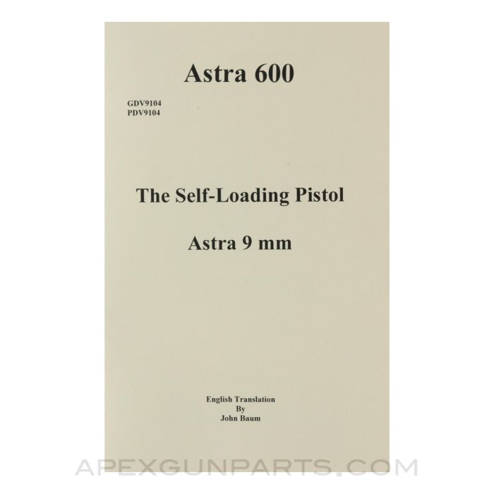 Astra 600 Operators Manual, *New*