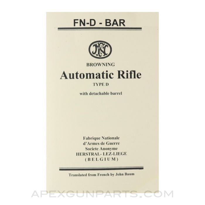 FN Model D Manual, Paperback, Translated, *New*
