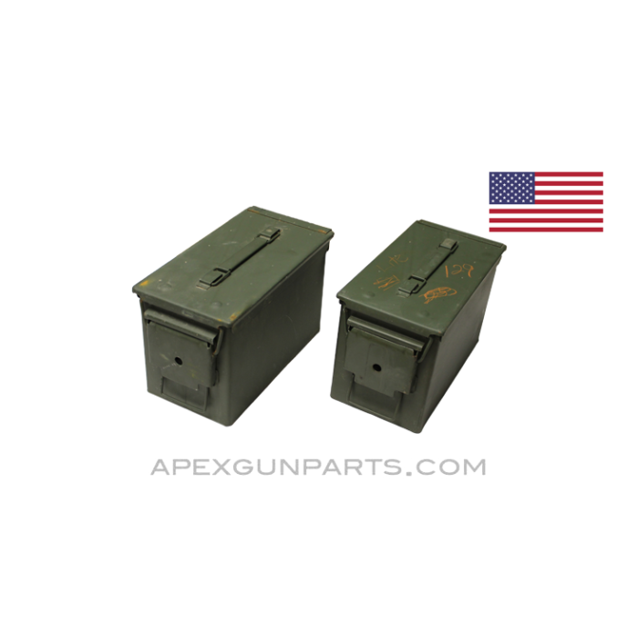 USGI .50 Cal. Ammo Can M2A1, Steel w/ Carry Handle, Green *Good to Very Good* 
