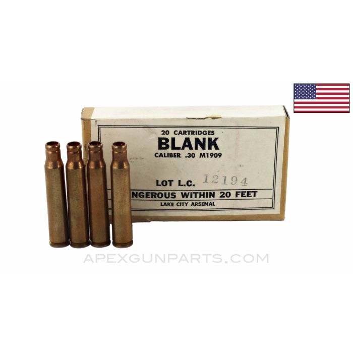 .30-06 (Rifle) - 20RD Box, Lake City Ordnance Plant, M1909 Blanks in *Good* Condition 
