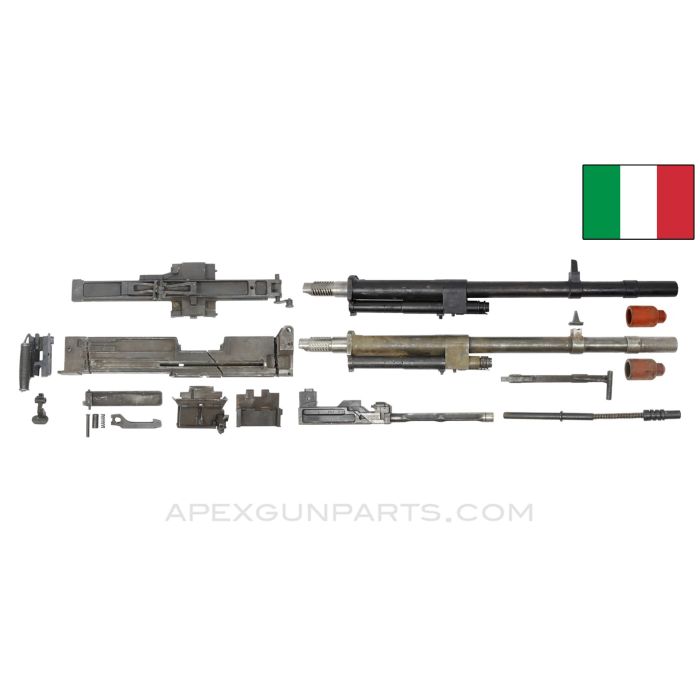 Breda M37 LMG Parts Kit, w/ Two Intact Barrels (8x59 BREDA & 8x57 MAUSER), Cut Receiver Pieces, Project Spade Grips *Fair* 