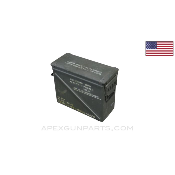 20mm Ammunition Can, Steel, Green Painted *Good* 