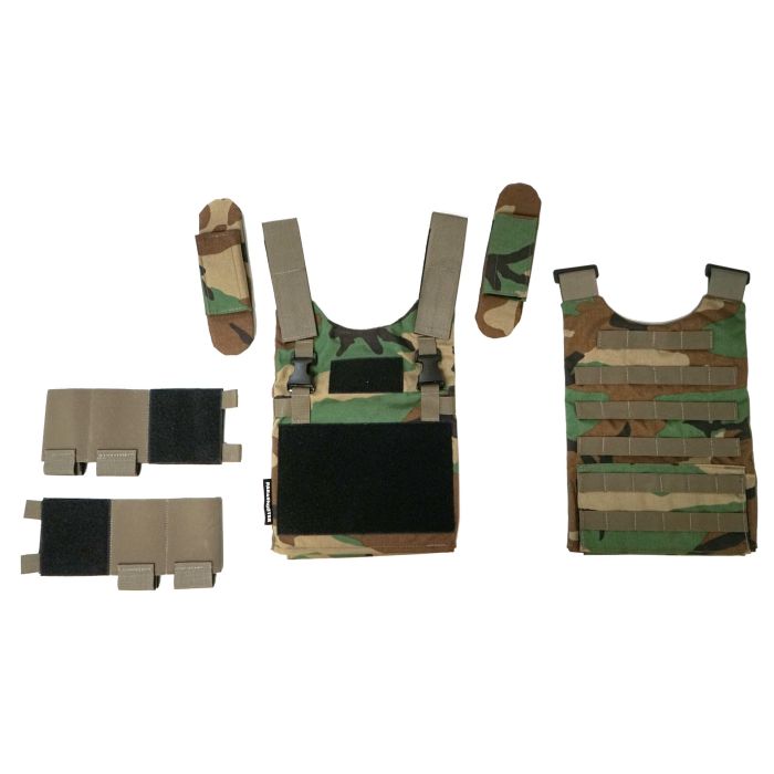 APEX “Kaffarov” Slick Plate Carrier Set, M81 Woodland, *NEW* by