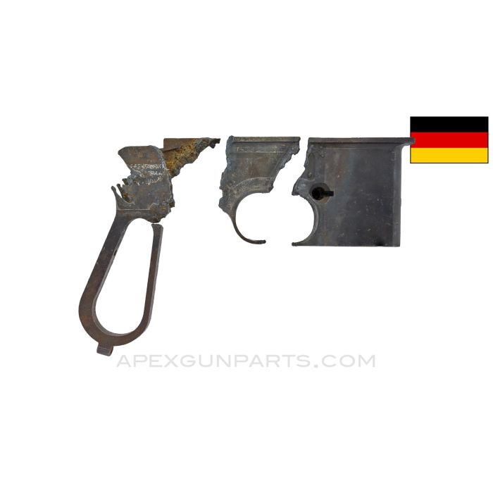 Mauser Broomhandle M712 "Schnellfeuer" Demilled Receiver Section Set, Torch Cut, 3 pcs *Good* 