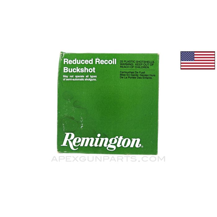 12 Gauge, 8 pellet, 2 3/4" - Remington Law Enforcement Reduced Recoil 12 Gauge, Box of 25 - *Good* Condition