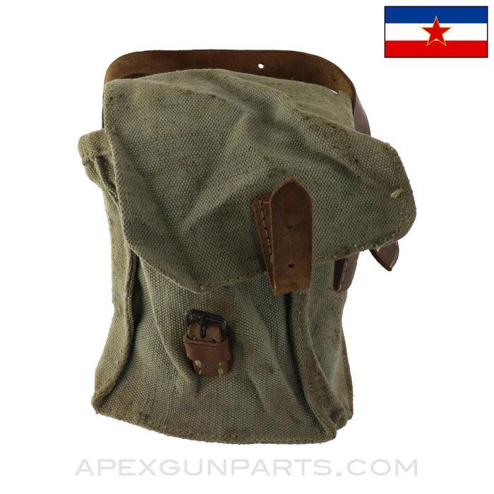 Yugoslavian ZB26 Spare Magazine Carrier, Canvas & Leather *Good*