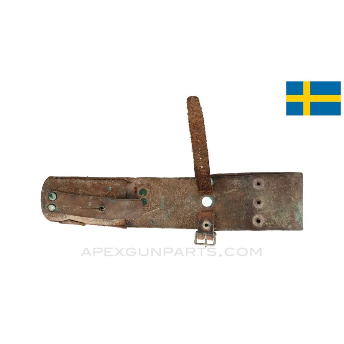 Swedish Mauser Bayonet Frog, Leather, Modified for the M/59 Belt *Fair* 