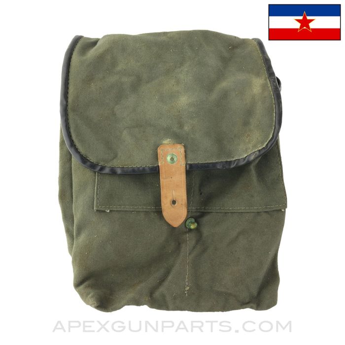 Yugoslavian AK-47 Four Magazine Divided Pouch, w/Carry Strap, 30rd, *Very Good*